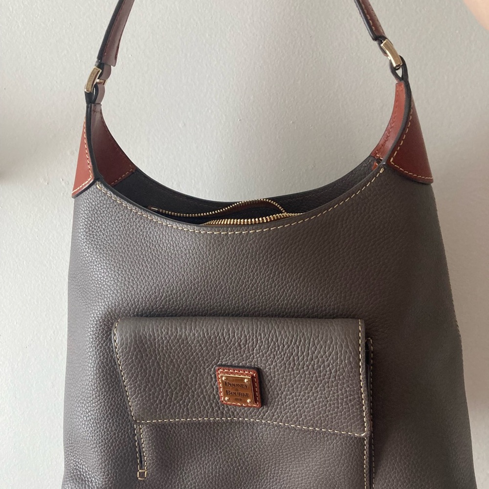 Dooney & Bourke Gray Leather Shoulder Bag